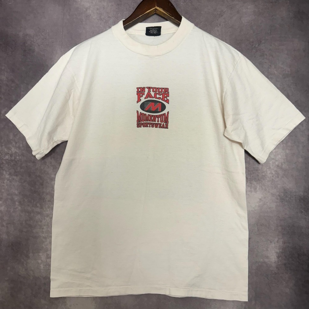 Momentum Sportswear Shirt Mens Large White In‎ Your Face Volleyball Graphic